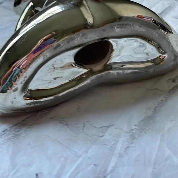 Ceramic Mirror Chrome Cute Whimsical Yoga Frog - Picture 4 of 12